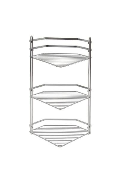 DacEnergy Chrome corner bathroom shelf, three shelves, size 20x 20x50 cm, gray color