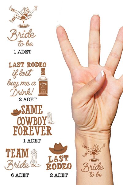 PEKSHOP Last Rodeo Bekarlığa Veda Bride Dövme, Team Bride Dövme Paketi