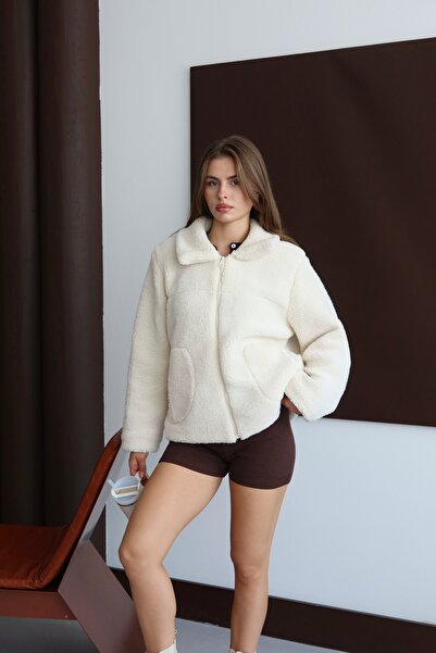 LOISY Жіночий пуховик з коміром, кишенями на блискавці та підкладкою