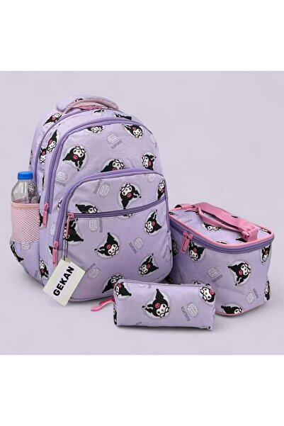 Kaptan Mavi Rucsac pentru școală primară Kuromi cu model de caractere, suport...