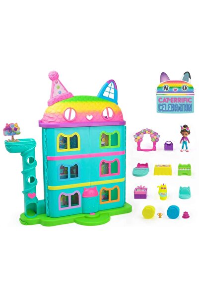 Gabby's Dollhouse بيت دمى غابي الرائع مع صوت غابي، 15 قطعة بتصميم قوس قزح