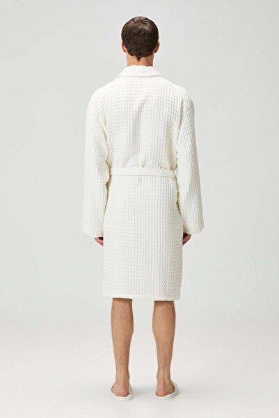 İrya Aura Waffle Men's Bathrobe Ecru