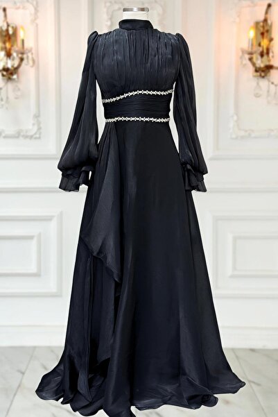 Amine Hüma Alize Abiye Elbise Siyah