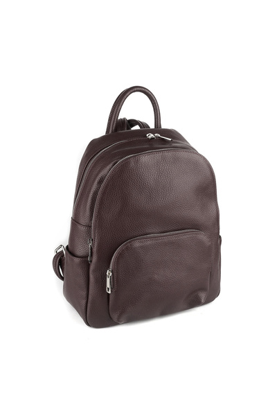 AZZURA Kallya backpack, made of 100% natural chocolate brown leather