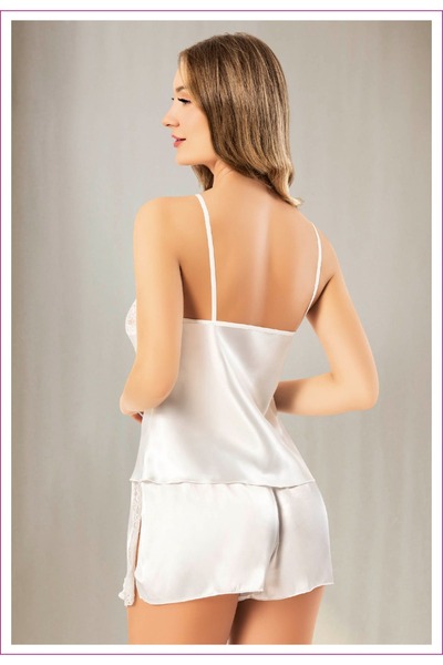 DynamicLeggings Lace Satin Shorts Suit with Straps3129