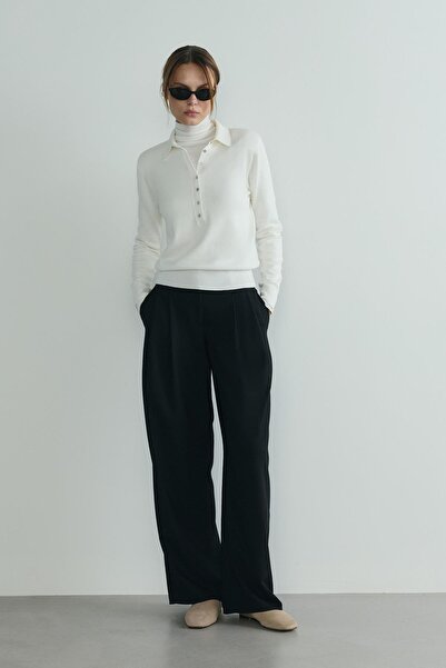Suud Collection Black Lina Pleated Trousers