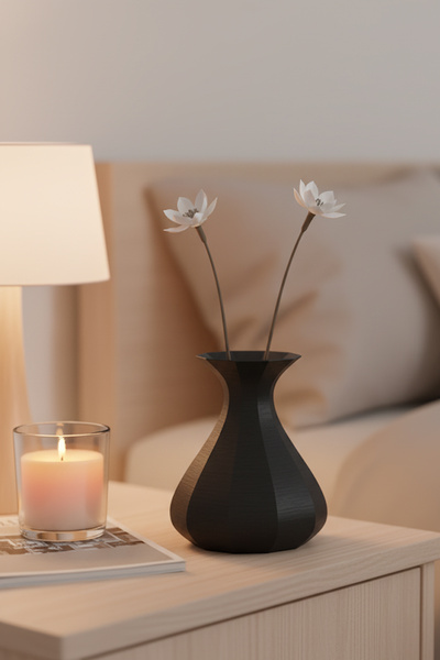 oalpo Vazo Modern Estetik 3D Baskı, Dekoratif, Bohem Siyah
