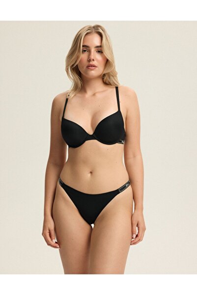 Bloovii Tanga pentru femei din material fin, benzi laterale cu logo | Abria