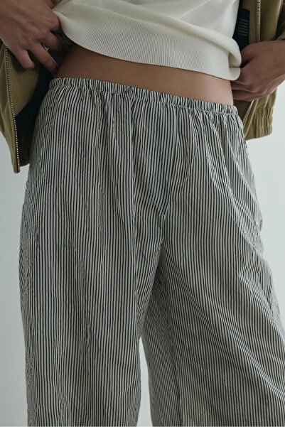Suud Collection Black Marlin Striped Pants