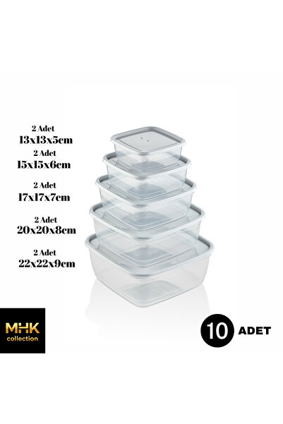 MHK Collection 10-Piece Mega Set Square Storage Container Set