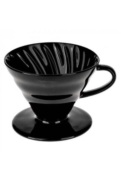 rank قمع تقطير القهوة الخزفي V60 02 أسود