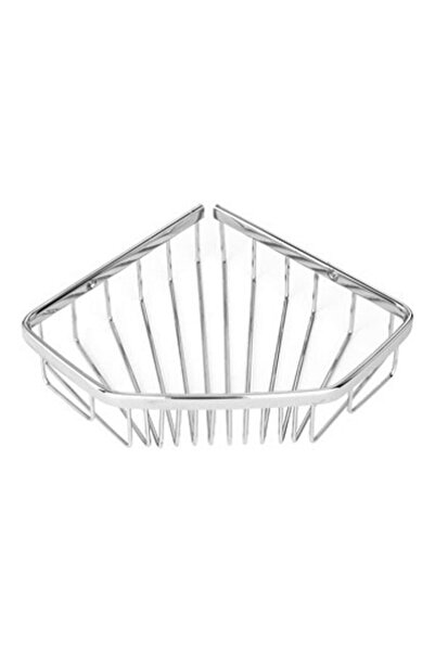 DacEnergy Chrome corner bathroom shelf, size 15x15x5 cm, gray color