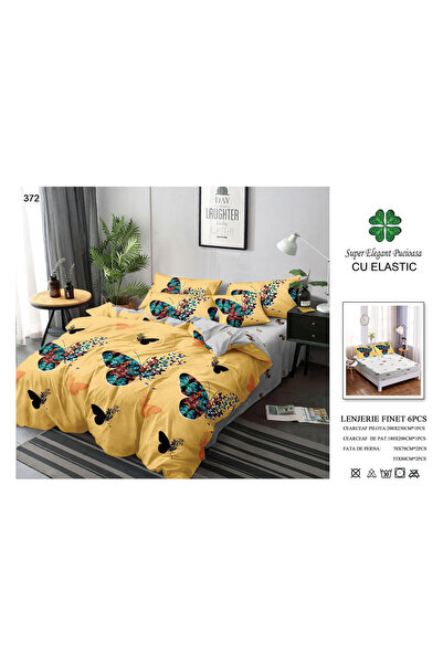FIONNA.RO Lenjerie Din Finet Cu Elastic - Galben Fluturi
