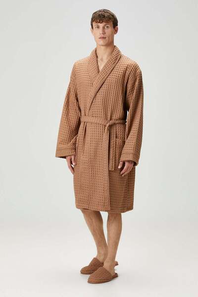 İrya Ανδρικό μπουρνούζι Aura Waffle Mocha