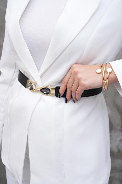 Desre Moda Damla Stone Women's Belt Dress Belt Coat Belt Trouser Belt