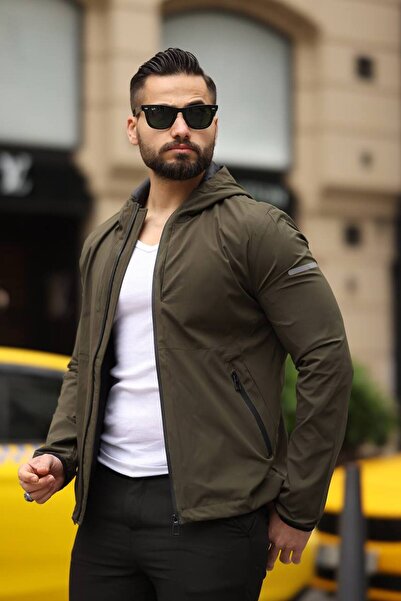 KOCCI New Season Water and Wind Resistant Flexible Premium Fabric Hooded Seasonal Men's Jacket Coat