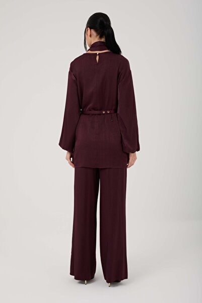 Jupe Kadın Fular Detaylı İpek Küpra Takım 8575