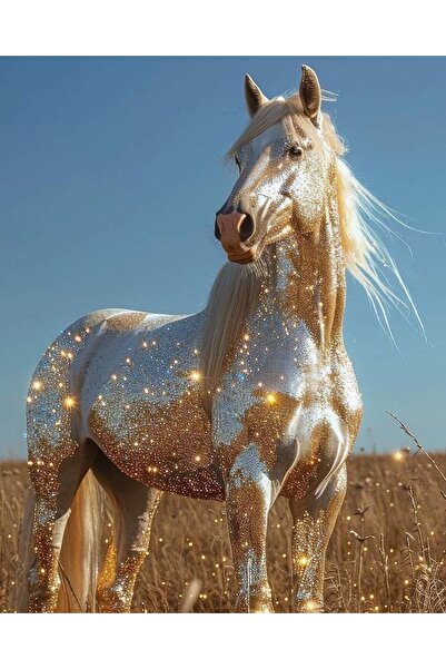 özkacar DİSTOPİK AT RESMİ V1 Ev Duvar Salon Güzellik Salonu Ofis Dükkan Dekarasyon Kanvas Tablo