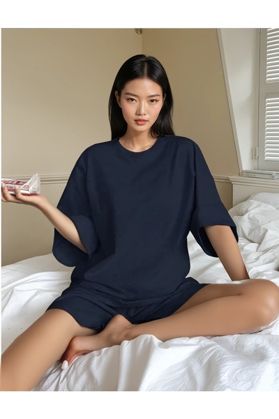 CARLA MARA Oversize kroj Single jersey Komplet pidžama od tkanine