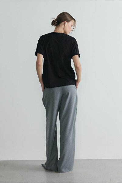 Suud Collection Gri Lina Pileli Pantolon