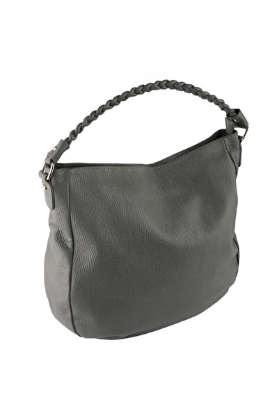 AZZURA Anastasia bag made of gris natural leather with silver accessories