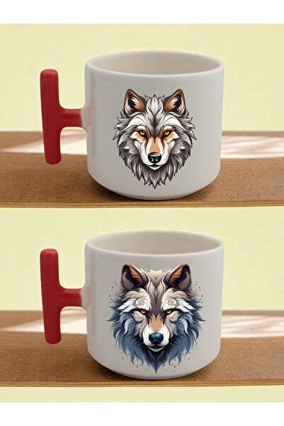 lili hediyelik كوب لاتيه رائع مطبوع عليه ذئب - هدية عيد ميلاد للأب، هدايا للحبيب