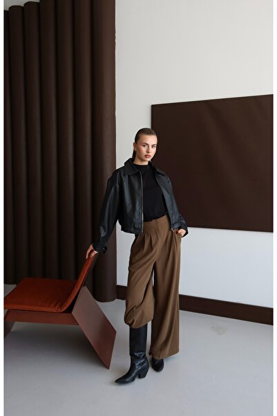 LOISY سترة جلدية بومبر المرأة