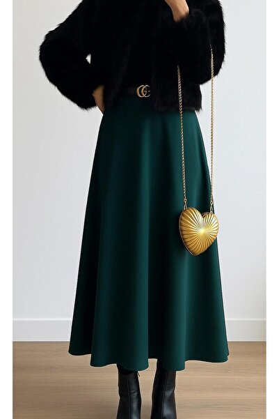 CNG MODA Puff Scuba Fabric Zippered Hijab Skirt