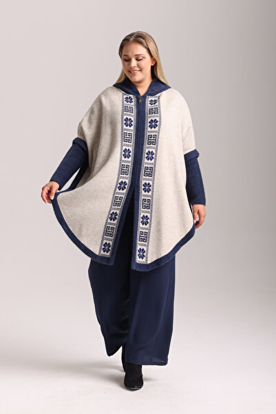 TOSIDRA TRİKO Triko Desenli kısa panço 1840