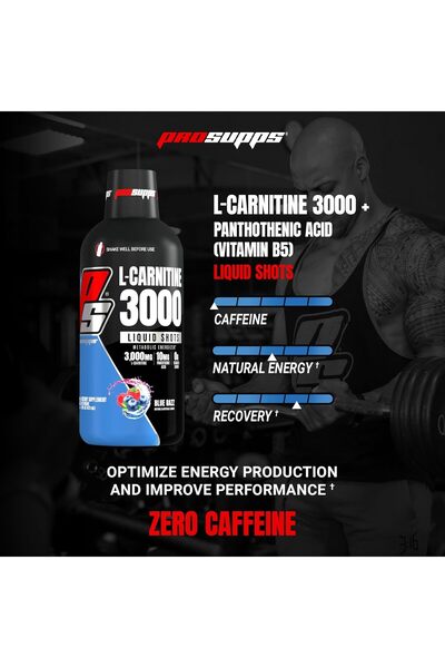 ProSupps L-Carnitine 3000 Stimulant Free Liquid Shots for Men and Women - Metabolic Energizer Workou