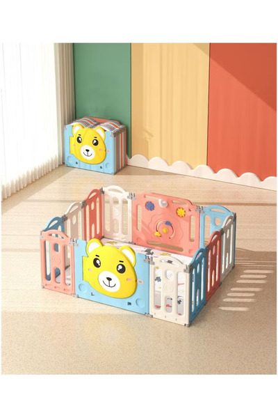 FULLJOY ساحات لعب محمولة، حظيرة لعب للأطفال، سياج كرات، أسوار قابلة للطي للزح...