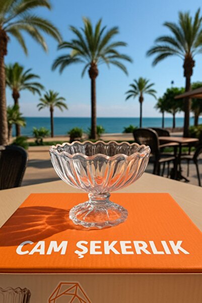 Metler Kapaksız Küçük Cam Şekerlik 10x7 cm | Sofra Sunumluk, Lokumluk, Dekoratif Cam Şekerlik