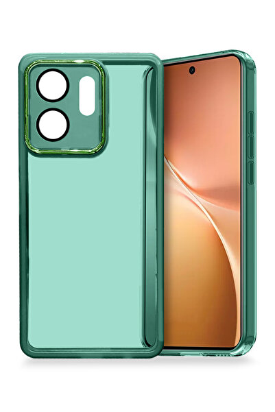 Wtech غطاء خلفي أنيق مطلي بالكهرباء مع حافة كاميرا لهاتف vivo V60 5G 2025 مصنوع من مادة TPU السيليكونية الشفافة الناعمة