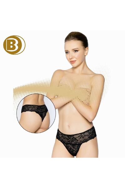 Belinay Women'S, Lace Detailed 6-Piece Panties, Black