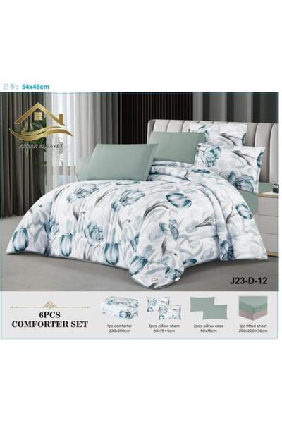 Generic Two Percale Summer Quilt Set - 6 Pieces - Microfiber