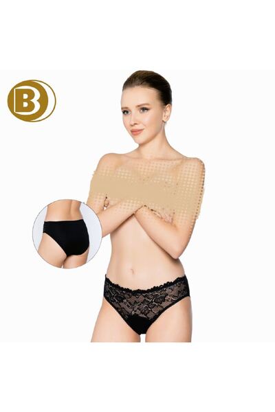 Belinay Women'S, Lace Detailed 4-Piece Panties, Black