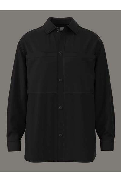 Calvin Klein LS RIPSTOP RELAXED SHIRT Siyah Erkek Tişört