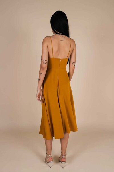 Monarh Design Rochie midi Lurisia Orange Brown