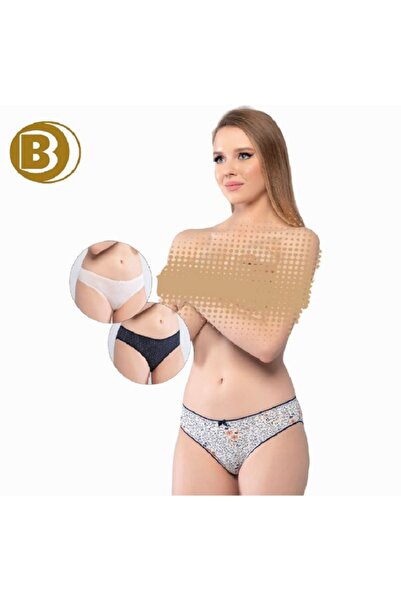 Belinay ملابس داخلية نسائية، خصر عادي، 6 قطع، ملونة