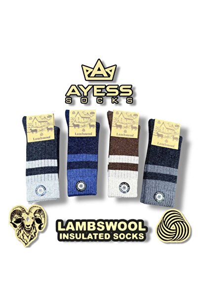 ASGÜL SOCKS Зимен комплект мъжки чорапи от ламсвул, 4 чифта