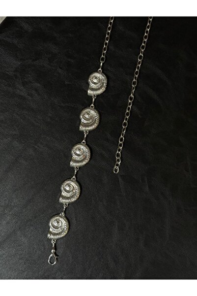LİA KEMER Sea Shell Silver Chain Accessory for Jacket, Dress, Pants, Evening Dress, Body Chain, Beach Belt