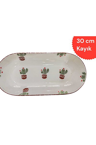 Ganita home Boat Plate Brown Cactus Model 30 cm
