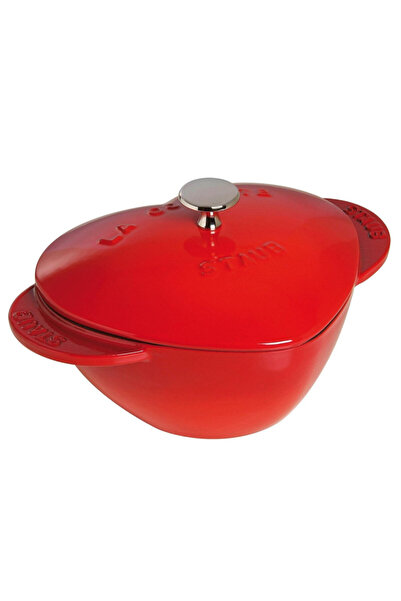 STAUB 1100006 Heart-Shaped Cast Iron Pot, 20 cm, 1.75 l,Induction oven up to 500C,Enamel coating,Red