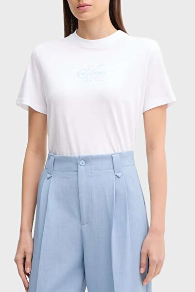 Calvin Klein SS CLASSIC FIT TEE Beyaz Kadın Tişört