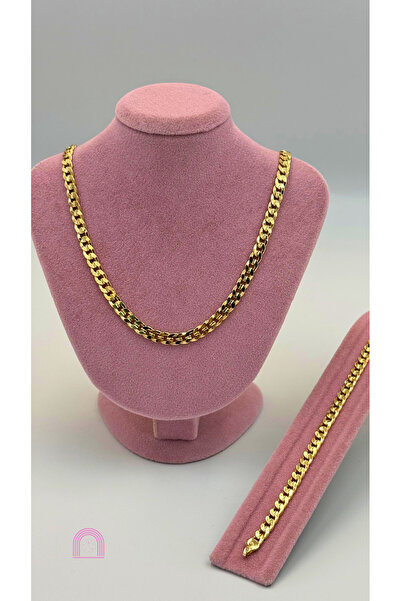 Moond Accessories Xuping 14k Altın Kaplama Kolye Bileklik 2'li Set