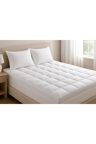 Generic Double Bed Mattress Topper 180×200 cm – Microfiber with 14 cm Thickness