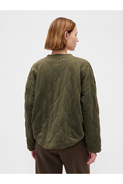 GAP Kadın Haki VintageSoft Kapitone Oversized Ceket