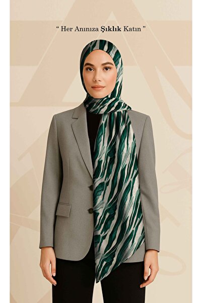 DESENİX Dark Green Leaf Motif Shawl |   Adds Natural Elegance to Everyday and...