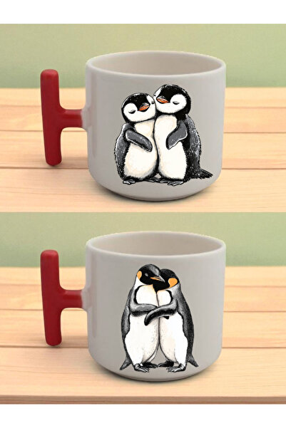 lili hediyelik كوب لاتيه مطبوع عليه البطريق الحلو - هدية للمرأة، هدية للصبي