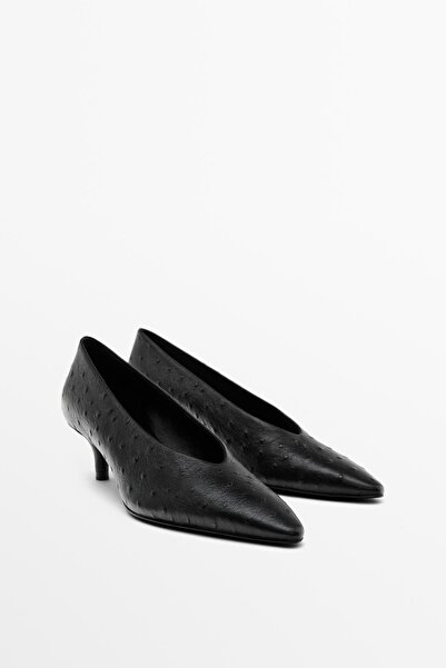 Massimo Dutti Devekuşu desenli deri ayakkabı